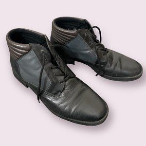 Vintage 1990's Laura Scott Brown, Gray, Black Ankle Boot, Size 8.5